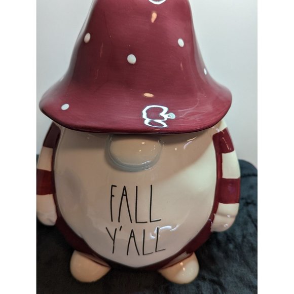 Rae Dunn Fall Y'all Gnome Cookie Jar Cute Overload Ceramic - Picture 1 of 12